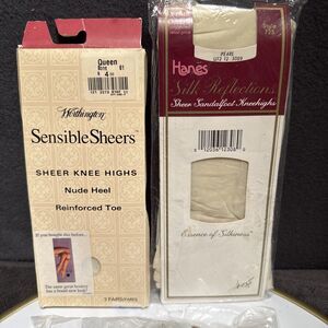 Sheer Knee Highs Nude Queen Hanes Sheer Sandalfoot Pearl 2-Pair OSFA Worthington